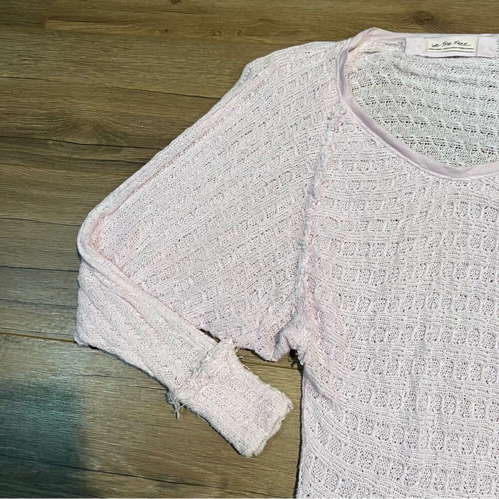 Free People We the Free Thein’s Hacci Top Blossom Pink Off the Shoulder Women’s - Picture 5 of 10
